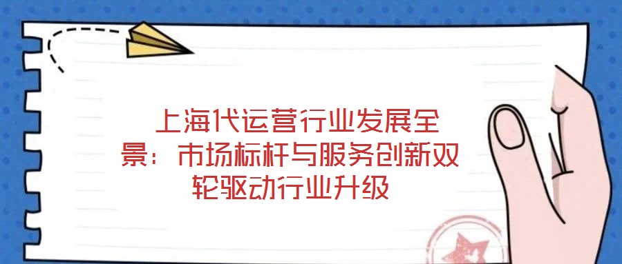 上海代運(yùn)營行業(yè)發(fā)展全景:市場標(biāo)桿與服務(wù)創(chuàng)新雙輪驅(qū)動行業(yè)升級