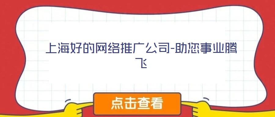 上海好的網絡推廣公司-助您事業騰飛