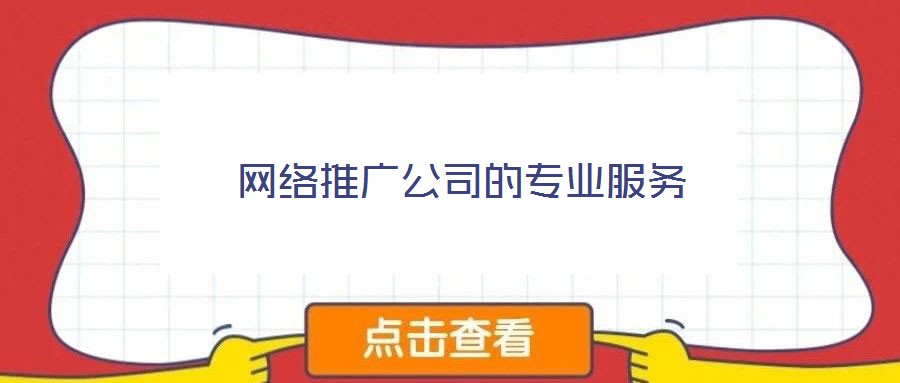 網(wǎng)絡(luò)推廣公司的專業(yè)服務(wù)