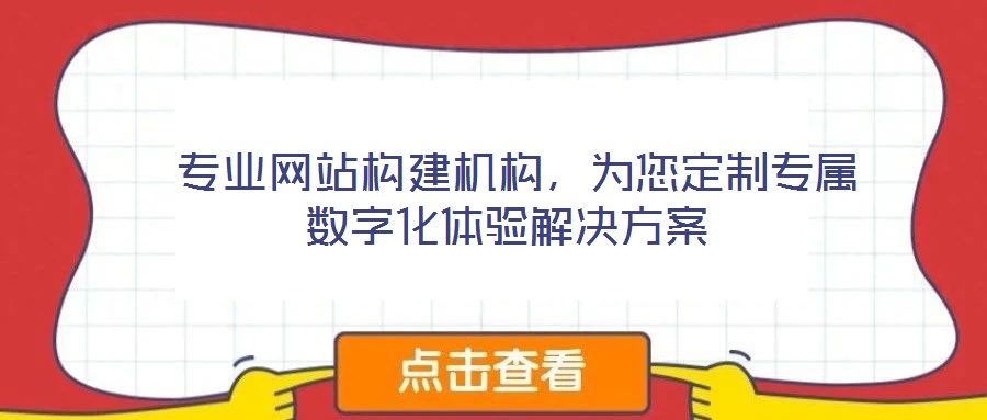 專業網站構建機構,為您定制專屬數字化體驗解決方案
