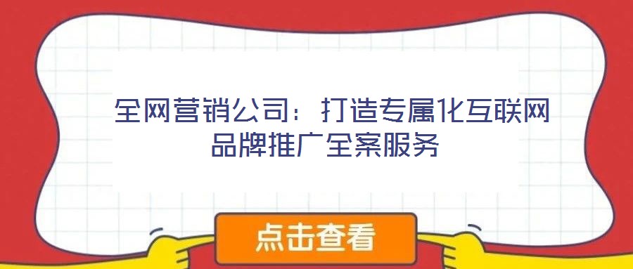 全網(wǎng)營銷公司:打造專屬化互聯(lián)網(wǎng)品牌推廣全案服務