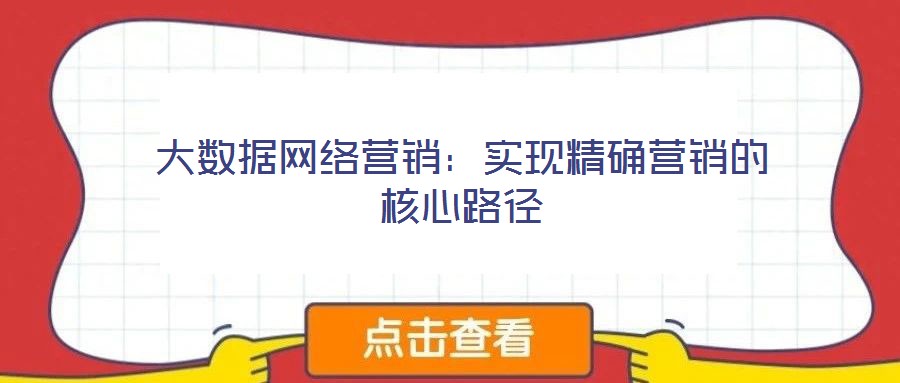 大數(shù)據(jù)網(wǎng)絡(luò)營(yíng)銷:實(shí)現(xiàn)精確營(yíng)銷的核心路徑