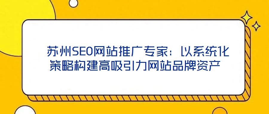 蘇州SEO網站推廣專家:以系統化策略構建高吸引力網站品牌資產
