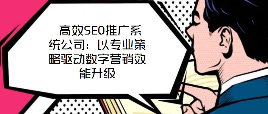 高效SEO推廣系統公司:以專業策略驅動數字營銷效能升級