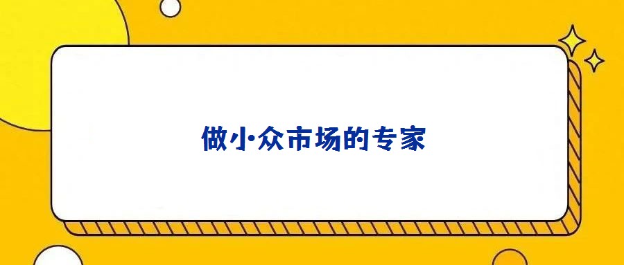 做小眾市場(chǎng)的專(zhuān)家